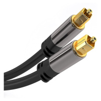 PremiumCord kabel Toslink, M/M, průměr 6mm, pozlacené konektory, 2m, černá - kjtos6-2