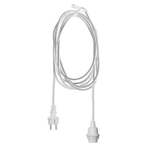 Bílý kabel s koncovkou pro žárovku Star Trading Ute, délka 2,5 m