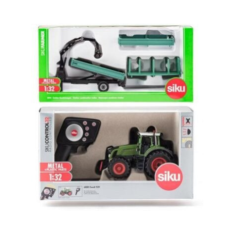 SIKU Control - RC traktor Fendt 939 s ovladačem + zelený přívěs Oehler 1:32