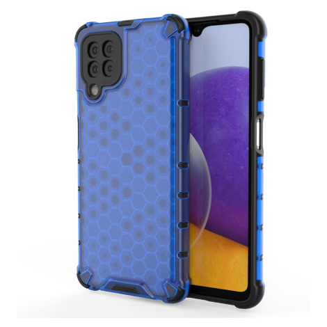 Honeycomb pancéřové pouzdro se silikonovým rámem pro Samsung Galaxy A22 4G blue