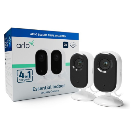 Arlo Essential (Gen.2) 2K vnitřní bezpečnostní kamera, 2 Pack, bílá Bílá
