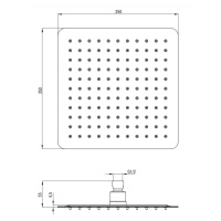 DEANTE Cascada titan Sprchová hlavice, ocel 250x250 mm NAC_D02K