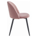Růžová sametová židle BELLO