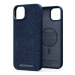 Njord iPhone 14 Plus Salmon Leather Magsafe Case Blue