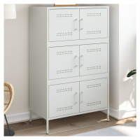 vidaXL Skříň highboard bílá 68 x 39 x 113 cm ocel