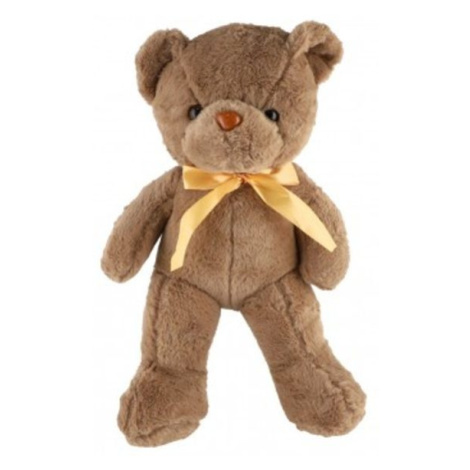 Teddies Medvěd/Medvídek s mašlí plyš 40cm hnědý