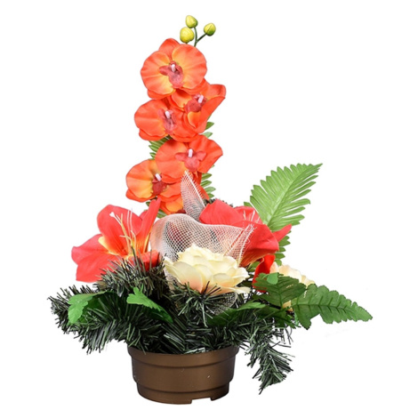 Nohel Garden Květina karafiát s liliemi léto aranžmá v misce, mix, 39 cm