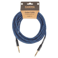 Cascha Professional Line Guitar Cable, Straight, Tweed Blue, 6 m