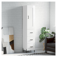 vidaXL Skříň highboard bílá s vysokým leskem 34,5x34x180 cm kompozit