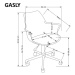Kancelářská otočná židle GASLY — plast, ekokůže, ocel, bílá