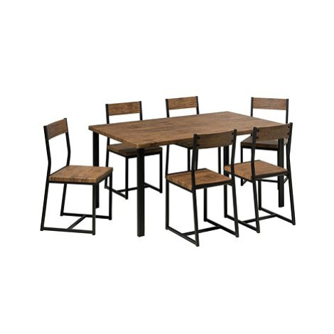 Sada jídelního nábytku šest židlí a stůl hnědá LAREDO, 131077 BELIANI