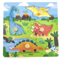 Viga Toys puzzle s odznaky Dinosauři