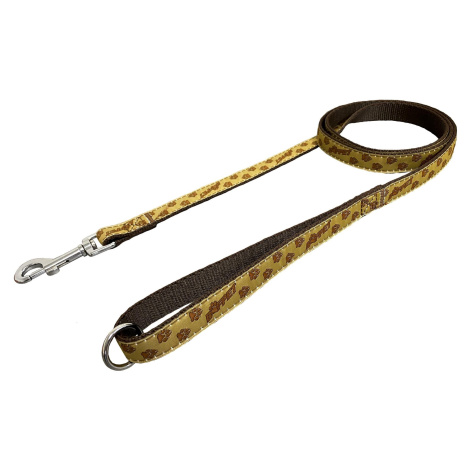 Bafpet Popruhové vodítko"Tlapky-baf" - Hnědá, 20mm × 150cm 18211TB
