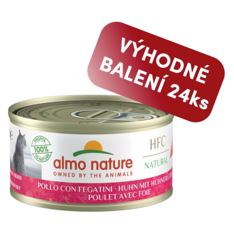 Almo Nature HFC Natural - Kuře a játra 70g výhodné balení 24ks Almo Nature Holistic