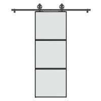 vidaXL Posuvné dveře s kováním 76x205 cm tvrzeného sklo a hliník