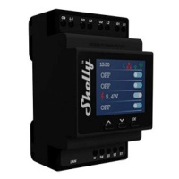 Shelly Pro 4PM, 4násobný spínací modul na DIN lištu, LAN, Wi-Fi, a Bluetooth