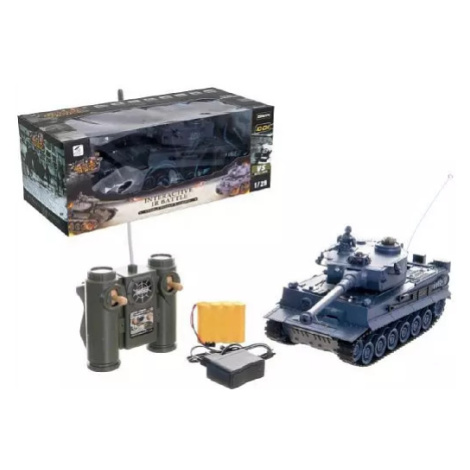 Tank RC plast 33cm TIGER I na baterie+dobíjecí pack 40MHz se zvukem a světlem v krabici 40x15x19 Teddies