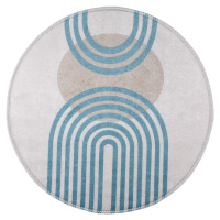 Modrý/šedý kulatý koberec ø 100 cm - Vitaus