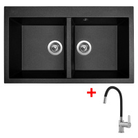 Sinks AMANDA 860 DUO Metalblack + Flexia