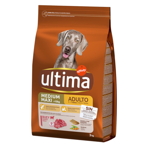 Ultima Medium / Maxi Adult hovězí pro psy - výhodné balení: 2 x 3 kg Affinity Ultima