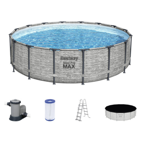 Bestway Bazén Steel ProMAX™ s filtračním zařízením a schůdky, 4,88 x 1,22 m