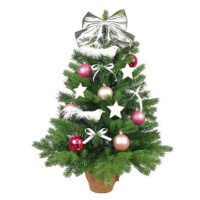 Ozdobený stromeček RŮŽOVÁ KOLEDA 60 cm s LED OSVĚTELNÍM s 35 ks ozdob a dekorací