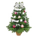Ozdobený stromeček RŮŽOVÁ KOLEDA 60 cm s LED OSVĚTELNÍM s 35 ks ozdob a dekorací