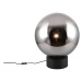 Černá LED stolní lampa se skleněným stínidlem (výška 60 cm) Cipallone – CINQUE