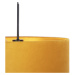 Závěsná lampa s velurovým odstínem žlutá se zlatem 40 cm - Combi