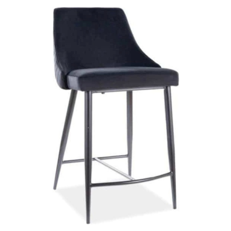 Casarredo Barová čalouněná židle NOPI velvet černá/černá mat