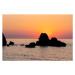 Fotografie Beautiful view of orange sunset seascape, photo-lime, 40 × 26.7 cm