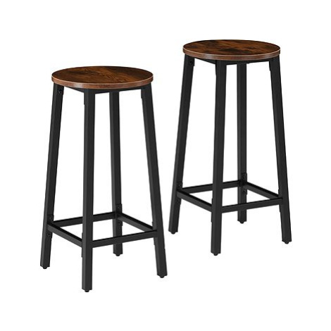 2 Barové židle Corby Industrial tmavé dřevo tectake