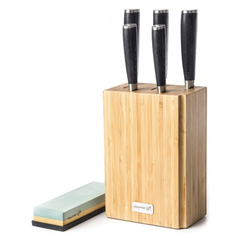 Sada nožů G21 Damascus Premium v bambusovém bloku, Box, 5 ks + brusný kámen