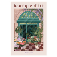 Ilustrace French Flowershop, Goed Blauw, (26.7 x 40 cm)