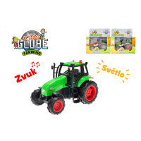 MIKRO TRADING - Kids Globe Farming traktor kov 11cm na setrvačník na baterie se světlem a zvukem