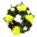 DOMMIO Dušičkový věneček se žlutými chryzantémami, 20 cm
