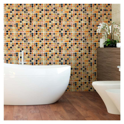 Sada 9 nástěnných samolepek Ambiance Wall Decal Tiles Mosaics Sanded Grade, 15 x 15 cm