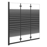 SHUMEE Skládací sprchová zástěna 3 panely 130 × 130 cm ESG černá