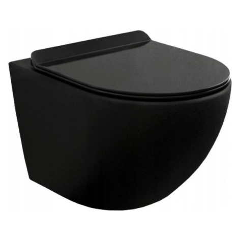MEXEN/S Lena Závěsná WC mísa včetně sedátka s slow-slim, z duroplastu, černá matná 30220185