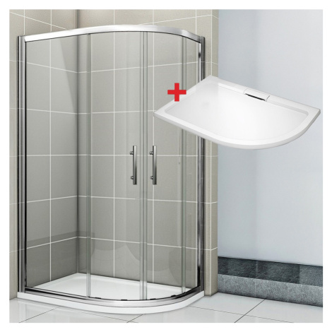 WellMall NATALI HARD 120x90 Clear Levý Sprchový kout asymetrický