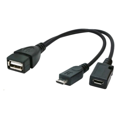 Gembird CABLEXPERT kabel USB AF/micro BM + micro BF, OTG + dobíjení, 15cm, pro tablety a smartph