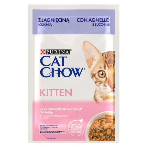 Cat Chow 26 x 85 g - Kitten jehněčí a cuketa Purina