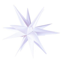 Dekorace vánoční hvězda s časovačem 4LED 35cm bílá