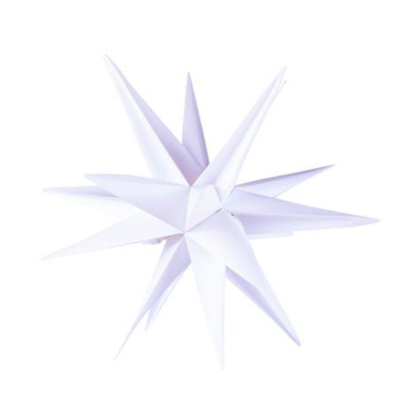 Dekorace vánoční hvězda s časovačem 4LED 35cm bílá Kitos