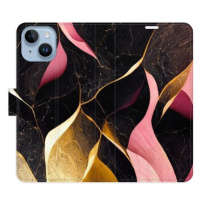 iSaprio flip pouzdro Gold Pink Marble 02 pro iPhone 14
