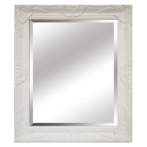 Bílé zrcadlo, dřevěný rám, MALKIA TYP 13