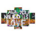 ASIR Sada nástěnných obrazů ALL YOU NEED IS LOVE 92 cm MDF