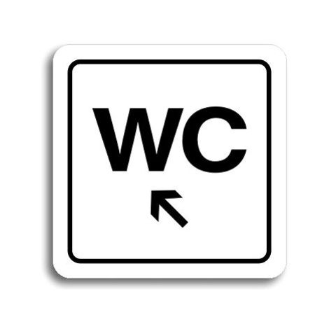 Accept Piktogram "WC vlevo nahoru" (80 × 80 mm) (bílá tabulka - černý tisk)