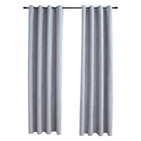 vidaXL Zatemňovací závěsy s kovovými kroužky 2 ks šedé 140 x 225 cm