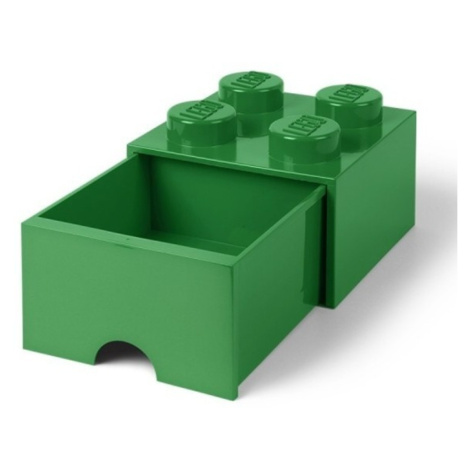 Lego® úložný box 250x252x181 se šuplíkem tmavě zelený